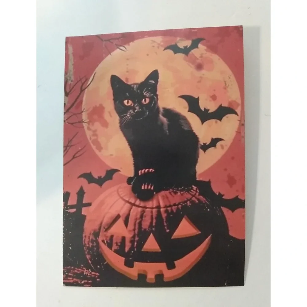 11 Halloween Postcard Lot Retro Witch Pumpkin Bat Skeleton Cat Reproduction NEW